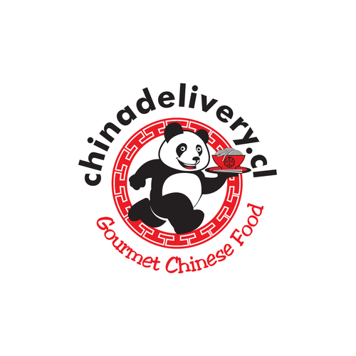 Quick design with the title 'Panda run with ramen delivery for Gourment Chinese food Company'