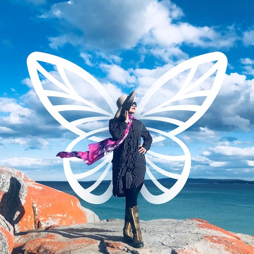 Woman design with the title 'Feminine and sophisticated logo for a line of luxurious hand painted women's fashion accessories.'