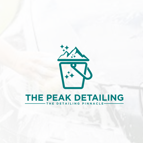 Bucket logo with the title 'The peak detailing'
