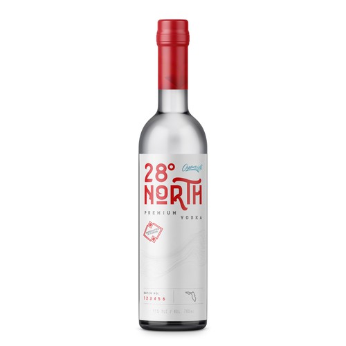 Red label with the title 'Vodka label'