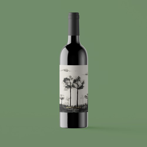Winery label with the title 'Label design for private collection'