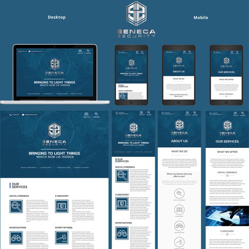 Sharp design with the title 'Wordpress theme for a digital forensics company'