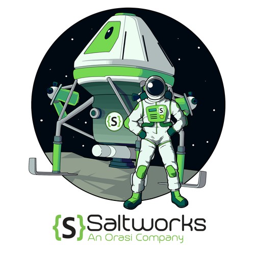 Logo artwork with the title 'Saltworks logo'