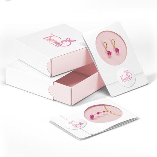 Pink packaging with the title 'Trends jewelry packaging'
