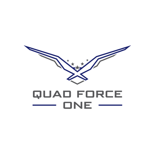 Drone logo with the title '[Winner] Quad Force One logo'