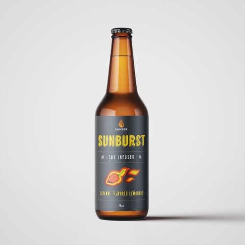 Contemporary label with the title 'Bottle Label For CBD Beverage'