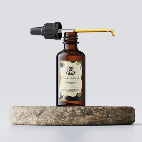 Beard label with the title 'Beard oil Label 3'