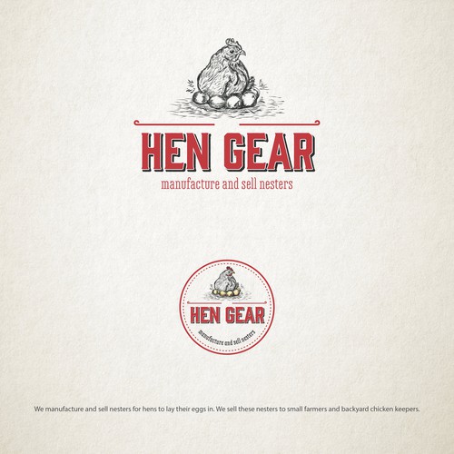 Egg design with the title 'Vintage hen'