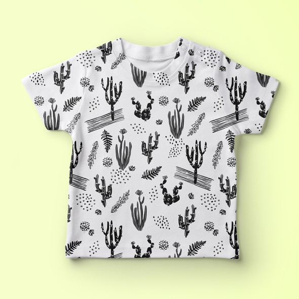 Cactus illustration with the title 'Baby pattern'