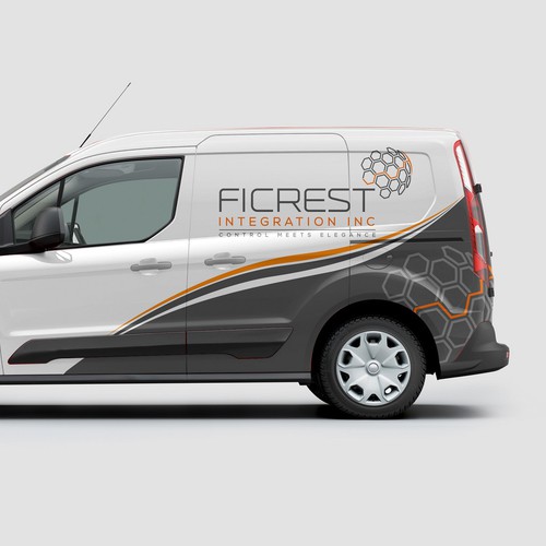 Vinyl wrap design with the title 'Ford transit wrap for Ficrest'
