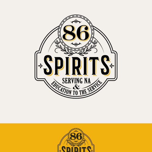 Alcohol logo with the title 'Vintage Retro badge non alcoholic spirits drink logo design'