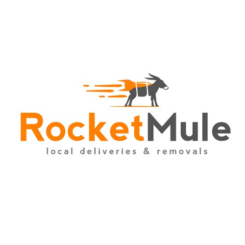 Donkey logo with the title 'Fun logo for junk removal company'