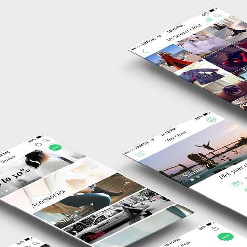 Closet design with the title 'Virtual Closet UI'