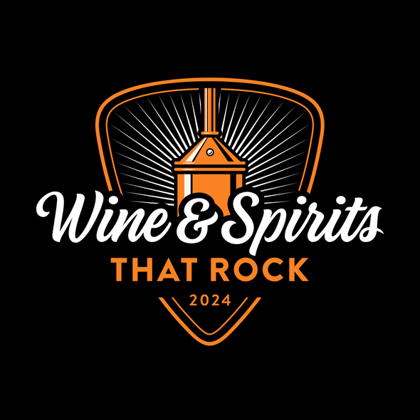 Guitar logo with the title 'Wine & Spirits'