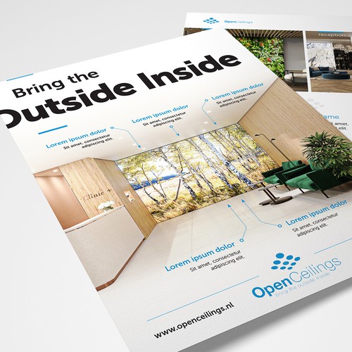 Lighting design with the title 'Creative flyer for a high-end creative lighting concept'