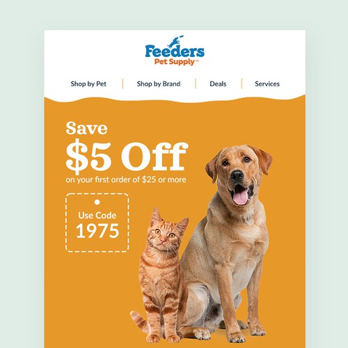 Voucher design with the title 'Newsletter for Pet Lovers'