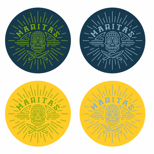 Skull logo with the title 'Logo with Flavors of Mexico '