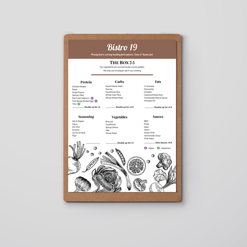 Bistro design with the title 'Clean & Rustic '