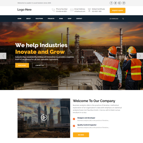 Building website with the title 'Construction building website '