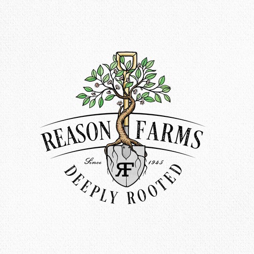Illustration brand with the title 'Reason Farms'