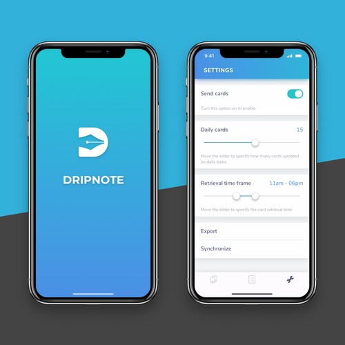 Note design with the title 'Note app for studying'