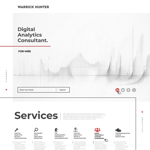 Retro website with the title 'Warrick Hunter'