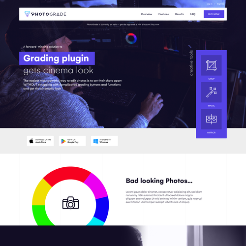 Photo editing design with the title 'Photo Grade Website Design project'