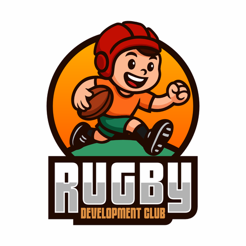Rugby logo with the title 'kids rugby logo'