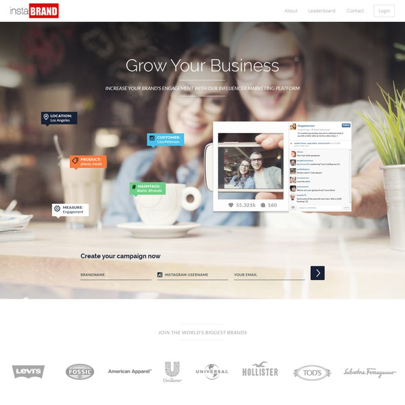 Advertising website with the title 'Homepage Redesign'