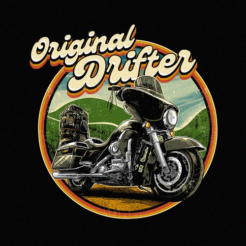 Classic t-shirt with the title 'Original Drifter bike motorcycle'