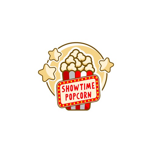 Popcorn logo with the title 'popcorn movie theatre'