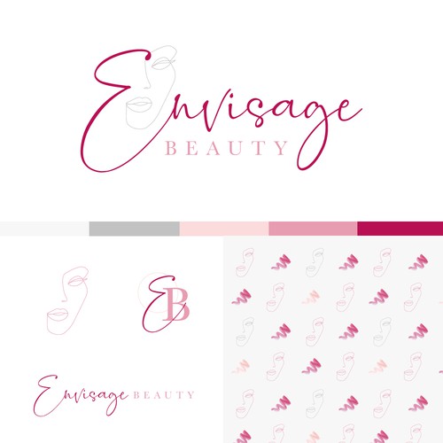 Watercolor brand with the title 'Feminine logo for Beauty Salon'