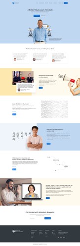 Homepage design with the title 'Mandarin Blue Print Website'