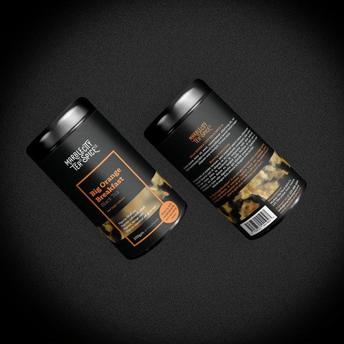 Packaging label with the title 'Design concept for marble City tea & spices'