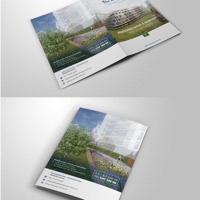 Brochure for real estate promotion to sell of eco-friendly built homes