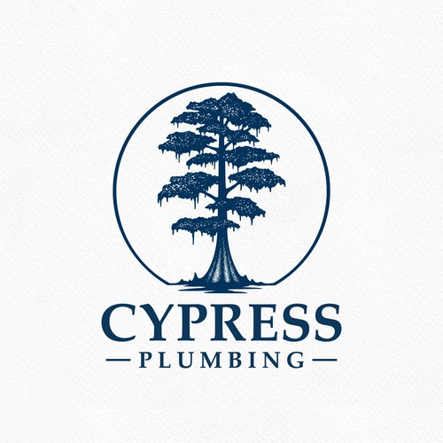 Plumbing design with the title 'Cypress Tree Pluming Logo'