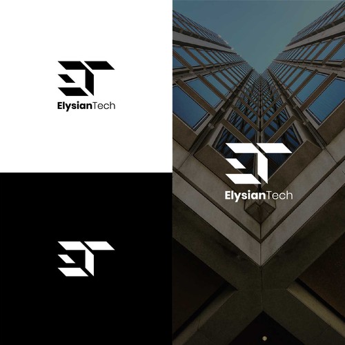 Cyber security logo with the title 'ET initials logo'