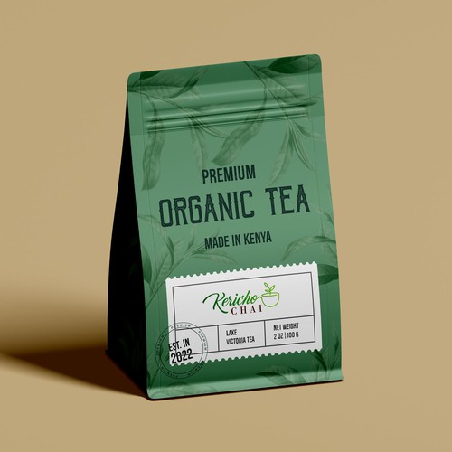 Leaf packaging with the title 'tea pouch'