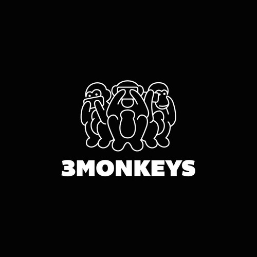 Animal logo with the title '3 monkeys'