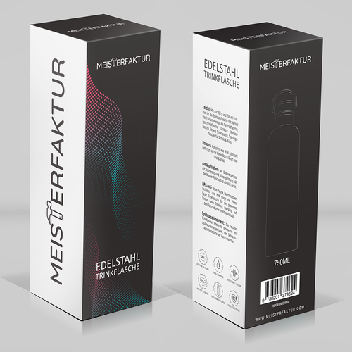 Water bottle design with the title 'water bottle'