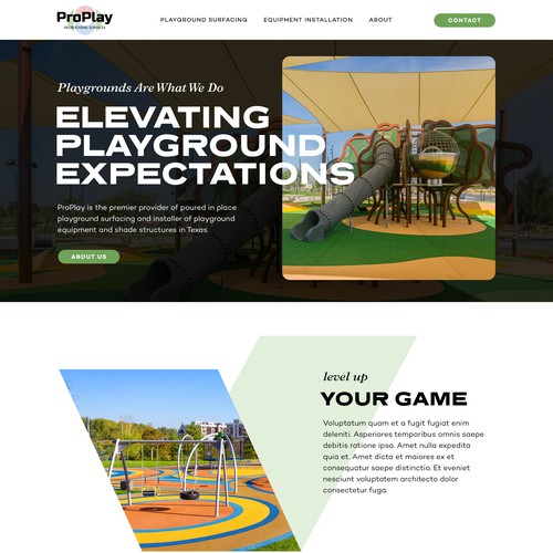 Playground design with the title 'Bold design for a Playground construction company'