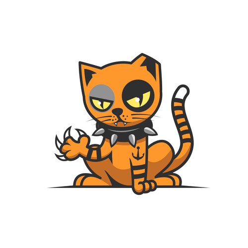 Card game design with the title 'Tough cat'