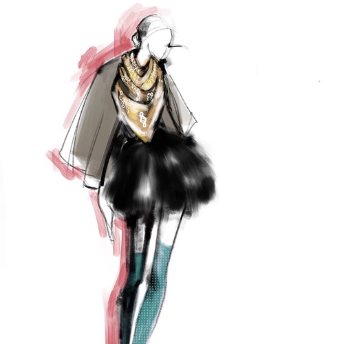 Procreate artwork with the title 'Fashion illustration '
