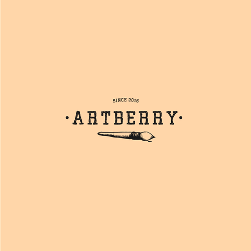 Brush logo with the title 'Simple Vintage logo for Artberry'
