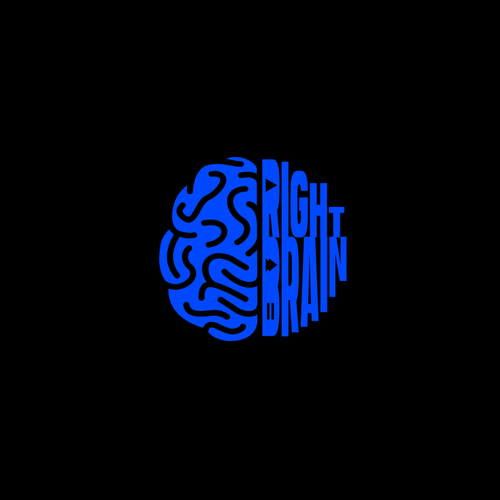 Mind design with the title 'unique bold logo for Right Brain'