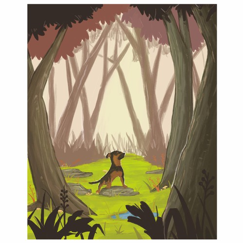 Adventure illustration with the title 'Illustration for book cover'