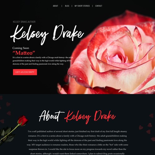 Black website with the title 'Website home page'