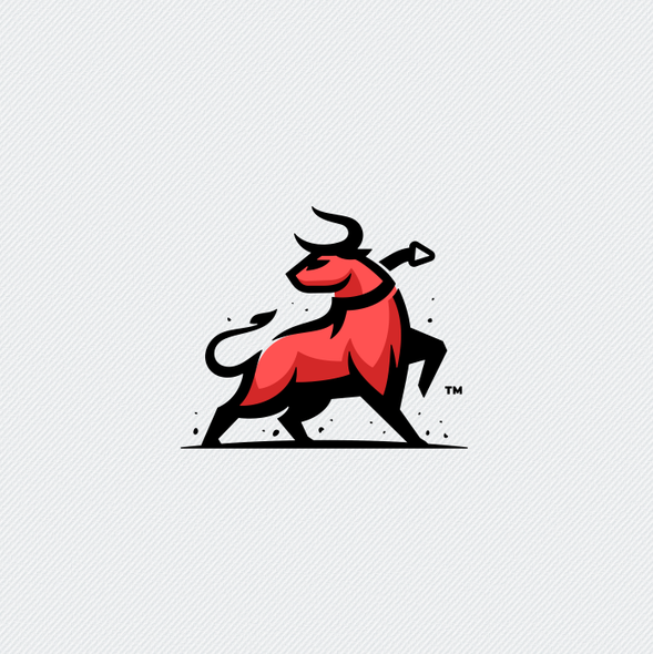 Bull logo with the title 'Strong bold mascot logo for Oxum Logistic'