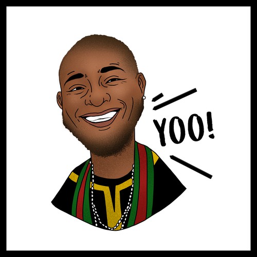 Singer artwork with the title 'Emoji illustration'