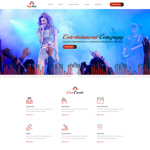 Music website with the title 'Hipster Mama Productions'